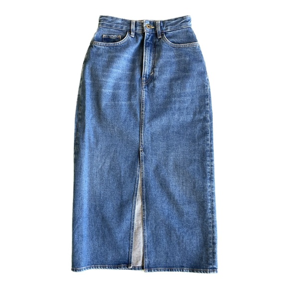 COS Dresses & Skirts - COS Denim Front-Slit Midi Skirt in Mid Blue Denim